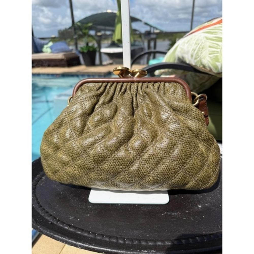 Marc Jacobs Vintage Moss Green Quilted Leather Python Little Stam Bag - Picture 10 of 17